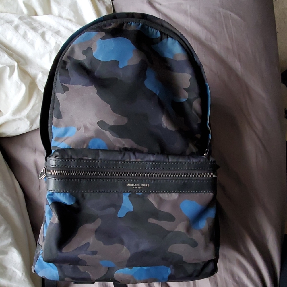 Michael kors blue camo backpack
